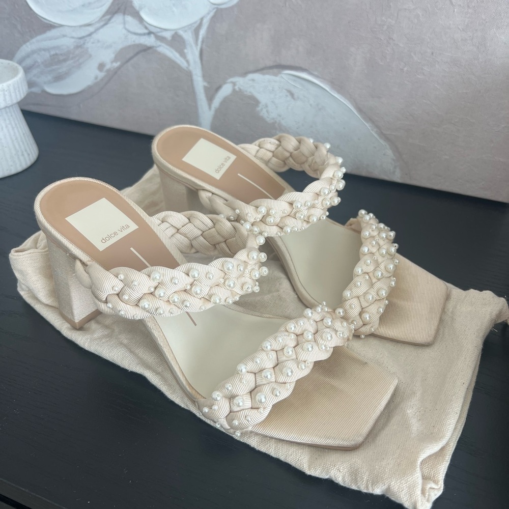 Dolce Vita Paily Pearl Heels in Size 7.5 and Color Vanilla